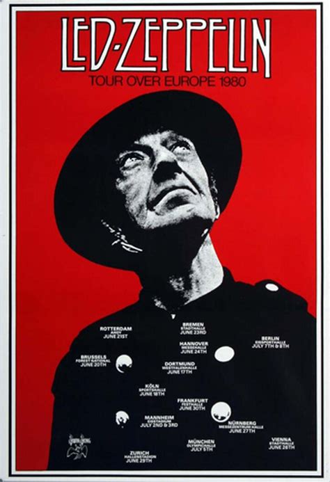 Led Zeppelin - Tour Over Europe, Tour 1980 - Konzertplakat, US$ 52.67