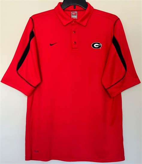 Nike FIT Dry Polo Shirt Men's Size LARGE Georgia Bulldogs UGA Red Color ...