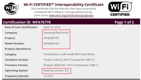 I Samsung Galaxy J6 e Galaxy J4 ottengono la certificazione WiFi con ...