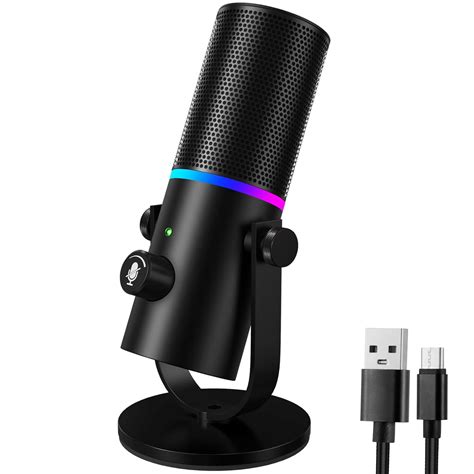 Czgor USB Microphone Gaming with RGB Light, Mute Button, Headphones ...