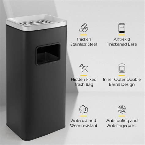Buy Dyna-Living Stainless Steel Trash Can Outdoor Commercial Garbage ...