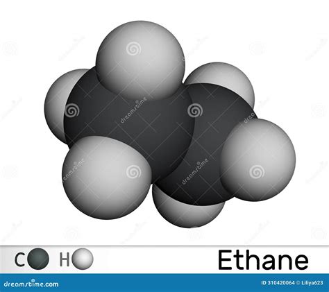 Ethane C2H6 Molecule. Molecular Model. 3D Rendering Stock Photography ...
