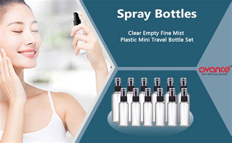 Avance Spray Bottles Clear Empty Fine Mist Plastic Mini Travel Bottle ...