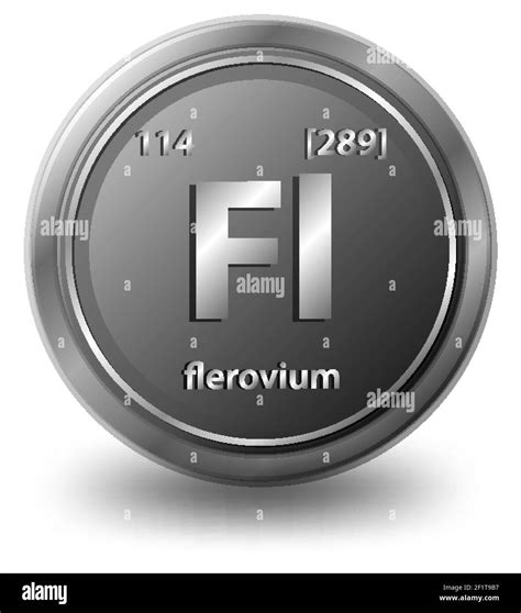 Flerovium chemical element. Chemical symbol with atomic number and atomic mass. illustration ...