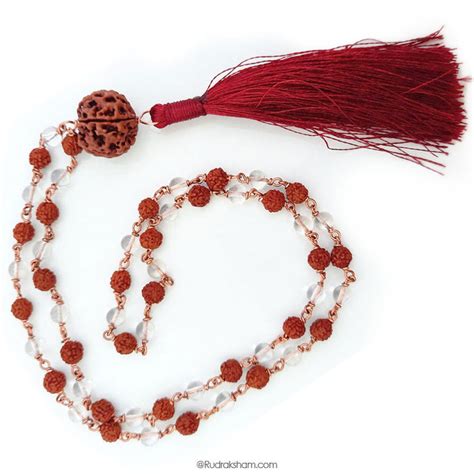 6mm Rudraksha Sphatik Mala | Rudraksha Sphatik Mala Rosary In Copper ...