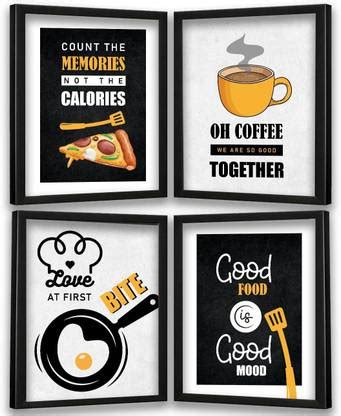 Restaurant Quotes Wall Posters with Frame for Cafeteria - Food Framed ...