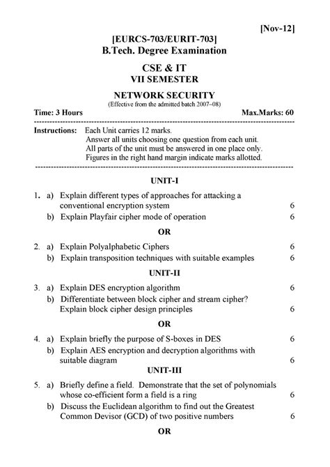 CNS2012 - [Nov-12] [EURCS-703/EURIT-703] B. Degree Examination CSE & IT ...