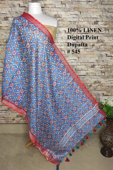 Digital Printed Linen Scarf - Linen World