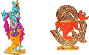 9facts Set of 2 God makhan chor Puja Vastu Fegurine & God Ganesh ...