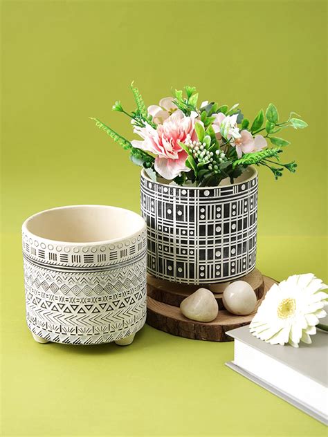 TAYHAA Geometric Design Planter Pot Decoration Item for Home Garden ...