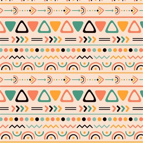 Hand drawn boho geometric pattern design | Free Vector