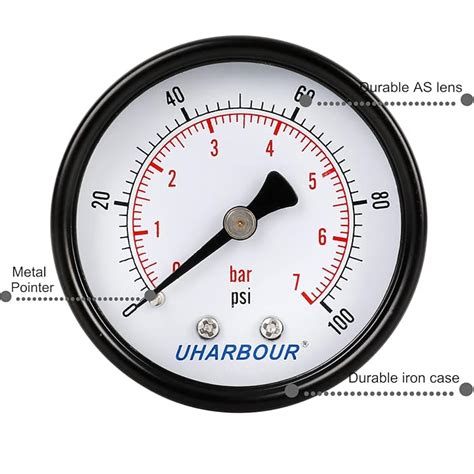 Buy UharbourReliable Dual Scale Mechanical Manometer Low Pressure Gauge ...