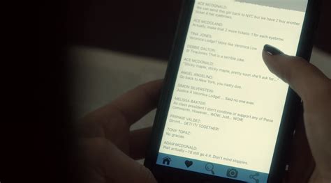 [S1,E3] Toni commented on Chuck's "Sticky Maple" post about Veronica, a ...
