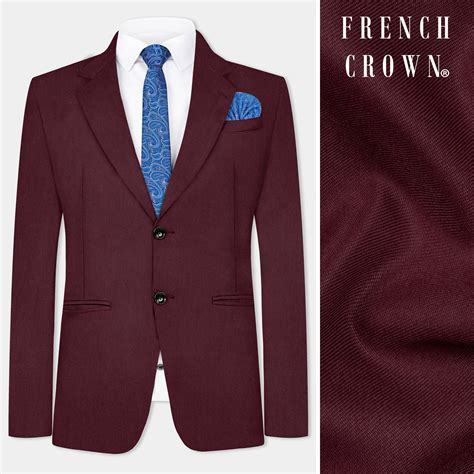 Tamarind Maroon Plain-Solid Premium Wool Blend Bandhgala/Jodhpuri ...