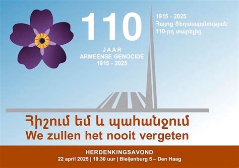 Herdenking 110 jaar Armeense genocide, Bleijenburg 5, 2511 VC Den Haag ...