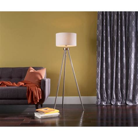 allen + roth 60-in Satin Nickel Tripod Floor Lamp at Lowes.com