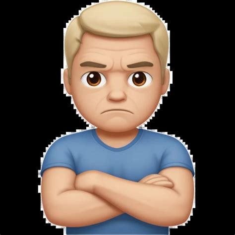 Grumpy face arms crossed emoji | AI Emoji Generator