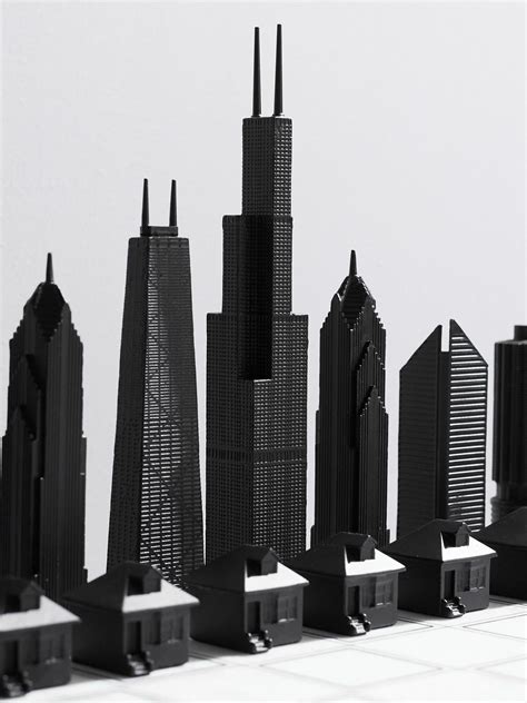 Skyline Chess - Chicago vs New York Stainless Steel and Marble Chess ...