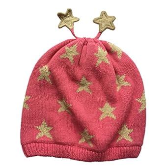 Home Prefer Baby Girls Soft Cotton Crochet Knit Cap Cute Twinkle Star ...