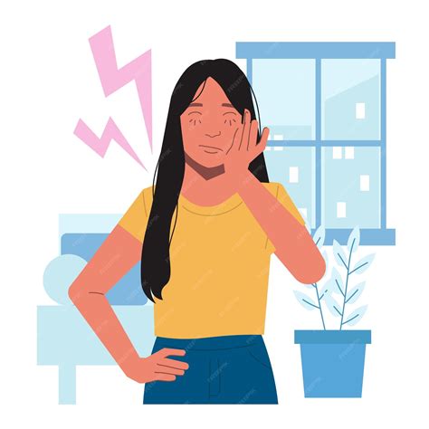 Premium Vector | Woman having headache period menstruation symptoms in flat illustration