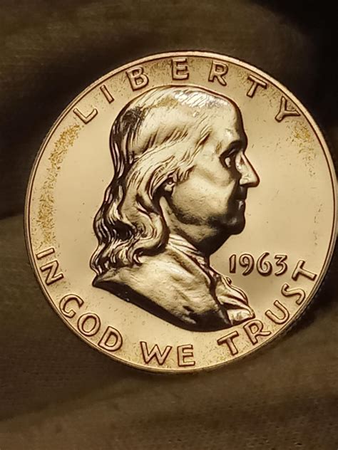 1963-P Benjamin Franklin Half Dollar proof BU Brilliant Uncirculated 90 ...