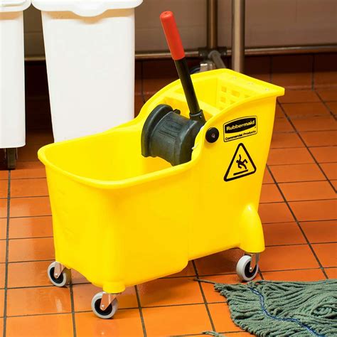 Buy Rubbermaid Commercial Products, Mop Bucket with Wringer on Wheels ...