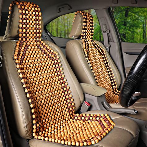 Voila Wooden Bead Seat Cover for Car, Back Support for Chair, for Long ...