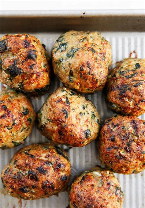 Gluten-Free Turkey Meatballs with Spinach - storytellingco