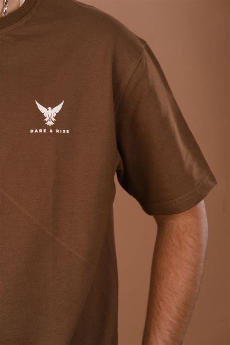 Roasted Mocha Men's Oversized 240 GSM T-Shirt | Dare & Rise Heavyweight