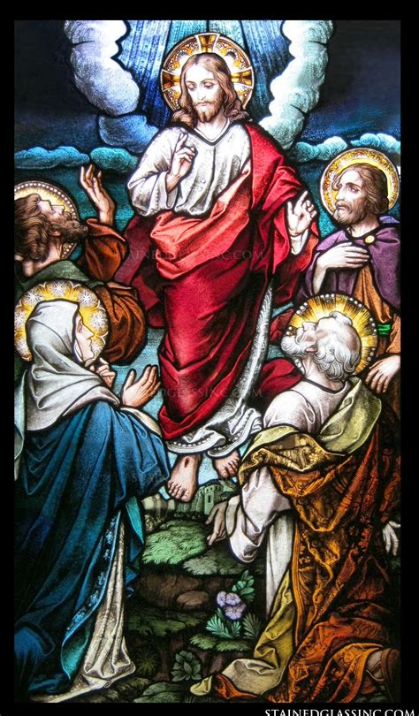 "Colorful Ascension" Religious Stained Glass Window