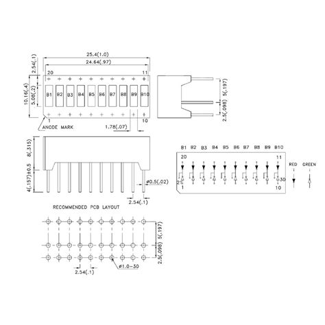 10 Segment LED Bar Graph Display – 1 Qty – GonaKart India