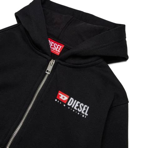 Diesel – Boys Black Zip-up Logo-Print Hoodie