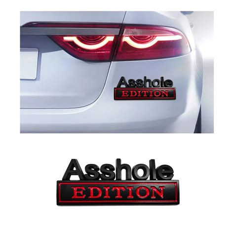 Amazon.com: Augeny Asshole Edition Emblem Car Decal, 3D Metal Auto ...