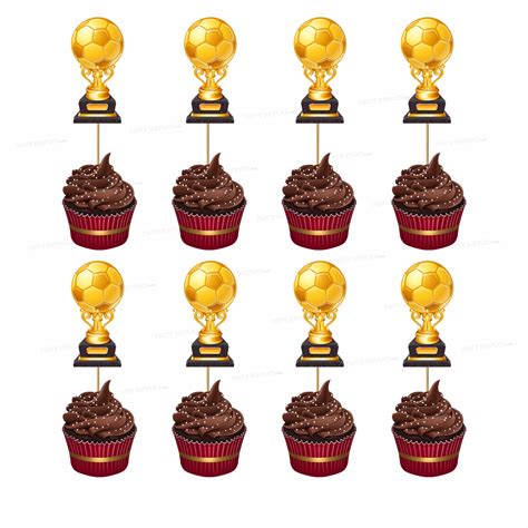 Football Theme Classic Cup Cake Topper | Birthday Party decoration ...