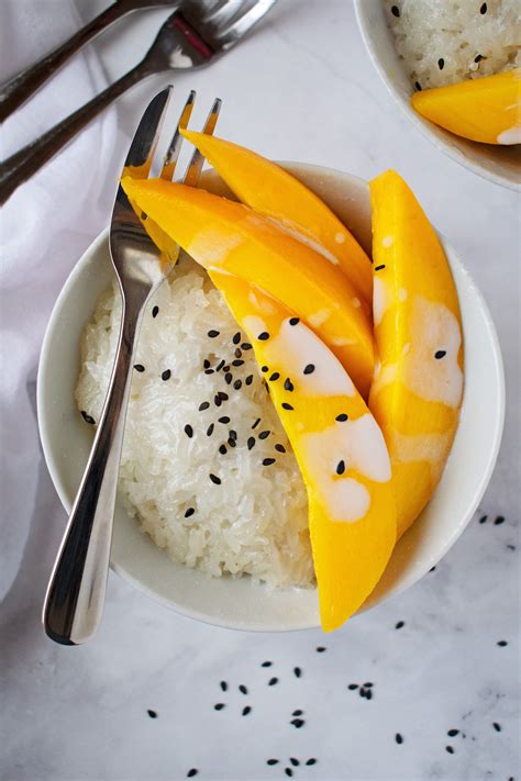 Mango Sticky Rice Recipe with Salted Coconut Sauce