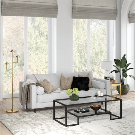 Hailey Home Athena Blackened Bronze Glass Glam Coffee Table in the ...