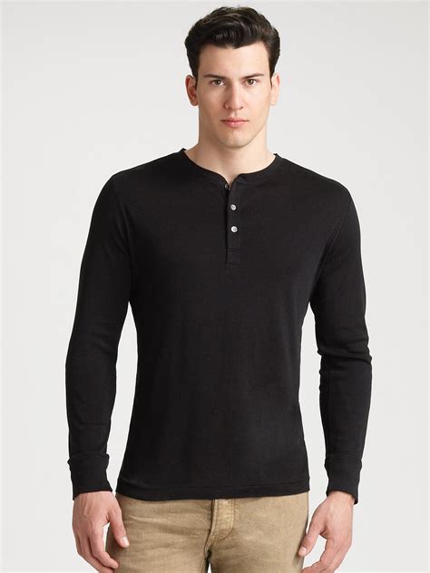 Mens Black Henley Shirt at Shirley Levy blog
