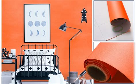 DEEPLITE Orange Matte Marble Self Adhesive Wallpaper for Almirah ...