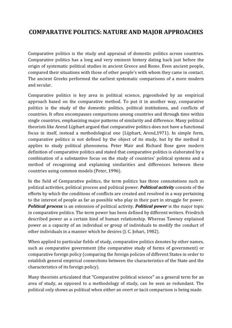 64f62e627be9f3fa4849dbf539388 fe0 - COMPARATIVE POLITICS: NATURE AND ...