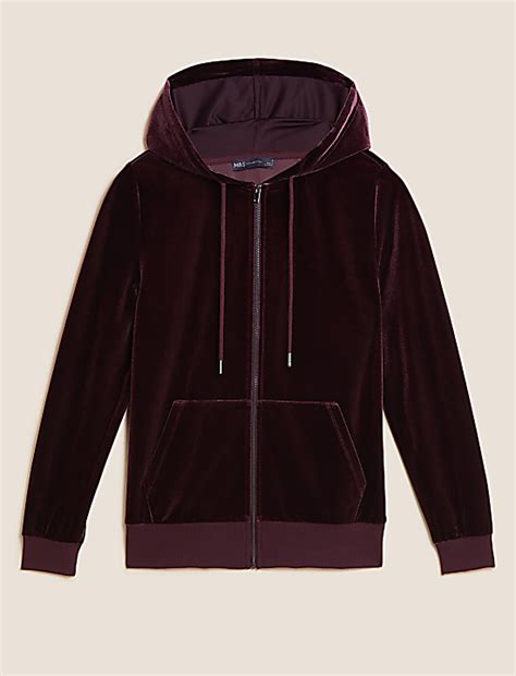 Buy Velour Zip Up Hoodie at Marks & Spencer