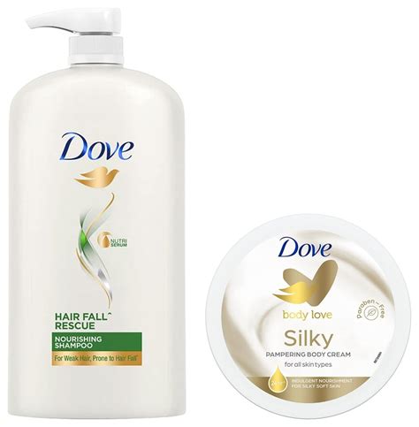 Dove Hair Fall Rescue Shampoo For Weak Hair, 1 Ltr & Dove Body Love ...