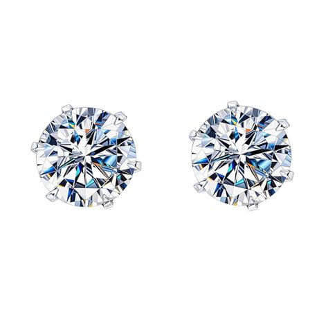 HIGHSPARK 925 Silver Solitaire Stud Earrings | 92.5 Sterling Silver ...