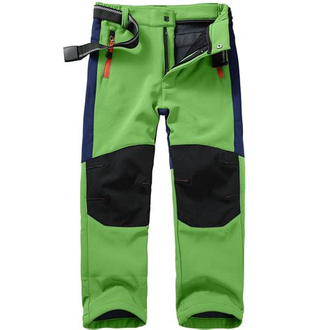 Bysome Kids Pants Childrens Softshell Ski Trousers Lined Cargo Trousers ...
