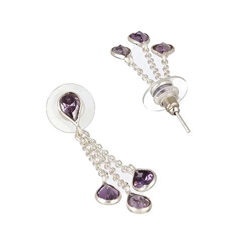 Buy Saraf RS Jewellery Silver Plated Amethyst Purple Ad Minimal Dangler ...
