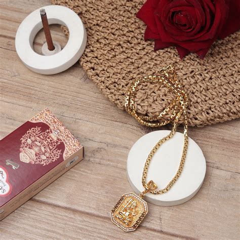 Gold Plated Lord Shiva Mahadev Pendant Chain Necklace - Divine Hindu