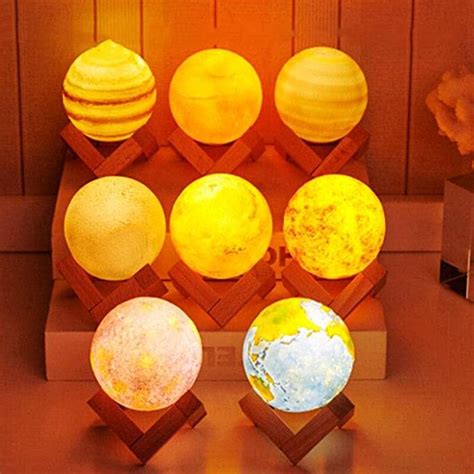 Buy Glaceon Solar System 8 Planets 3D Print Night Light Saturn/Earth ...