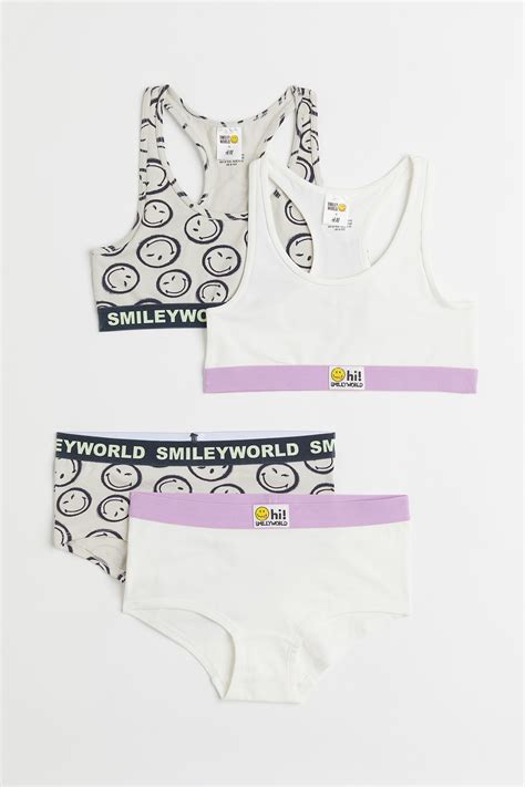 4-pack tops and hipster briefs - White/Smiley World - Kids | H&M IN