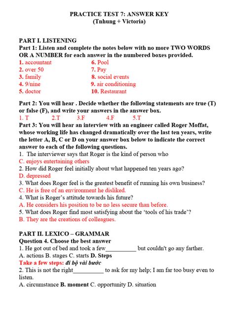 Image result for Practice Test Answer Key