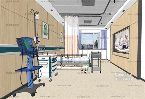 现代医院病房，病床，重症监护室，医疗设备--【集简空间】3d模型_su模型_贴图_草图模型「免费下载每日更新」
