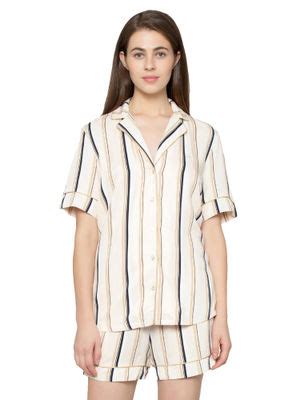 Buy Triumph Lounge-Me Series Boyfriend Natural Fabric Woven Lounge Top ...